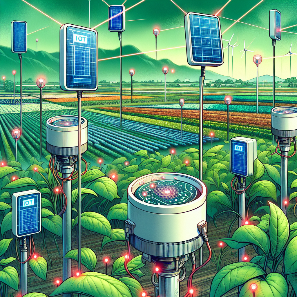 תמונה של חיישני IoT המותקנים בשדה ומפקחים על פעילות מזיקים בזמן אמת.